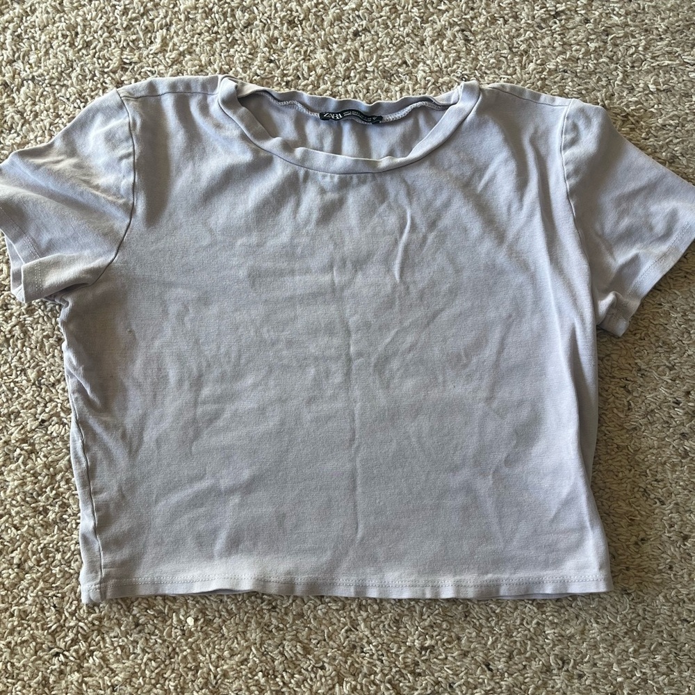 Zara Soft Light Purple Short Sleeve Top
